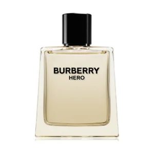 Elegancki flakon perfum Burberry Hero Eau de Toilette 100ml na neutralnym tle.