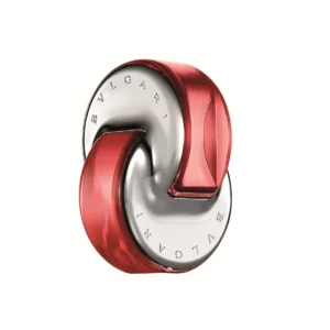 Kultowy flakon Bvlgari Omnia Coral 65 ml w kształcie splecionych pierścieni w kolorze koralowym.