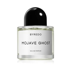 Minimalistyczny flakon Byredo Mojave Ghost Eau de Parfum 100ml na jasnym tle.