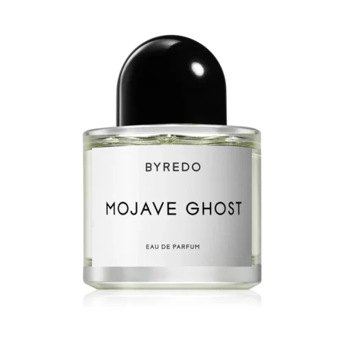 Minimalistyczny flakon Byredo Mojave Ghost Eau de Parfum 100ml na jasnym tle.
