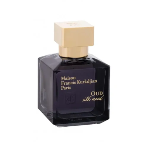 Maison Francis Kurkdjian Oud Silk Mood woda perfumowana 70 ml ciemny flakon obok czarnego pudełka