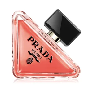 Elegancki, trójkątny flakon Prada Paradoxe Intense EDP 90ml na nowoczesnym tle.