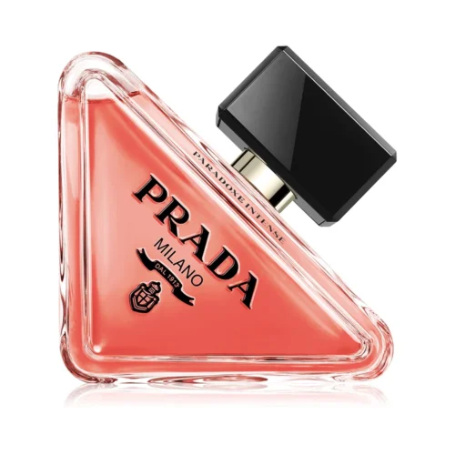 Elegancki, trójkątny flakon Prada Paradoxe Intense EDP 90ml na nowoczesnym tle.