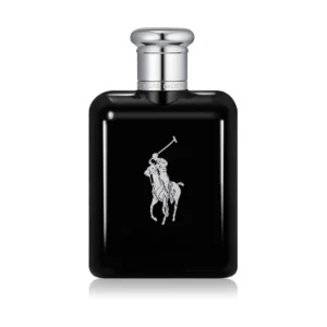 Męska woda toaletowa Ralph Lauren Polo Black 125 ml w czarnym flakonie obok eleganckich opakowań